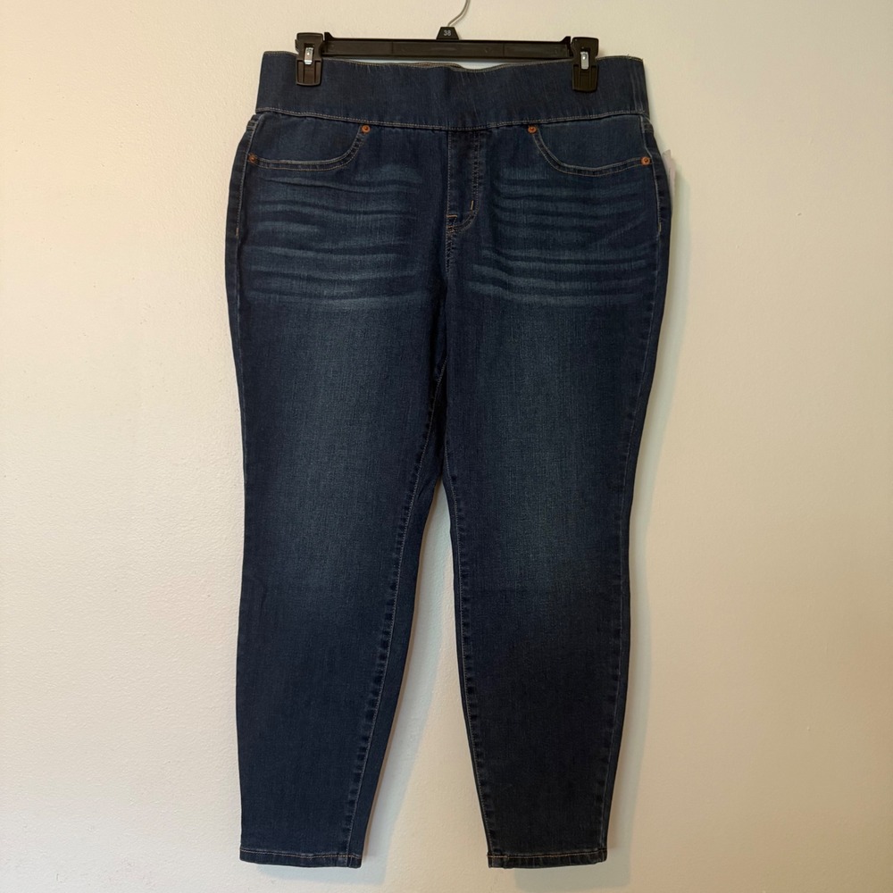 LOGO Lori Goldstein Pull On Legging Women's 16P Dark Wash Denim Jean
New Stretch